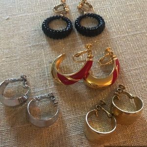 Vintage Napier screwback hoop earring lot